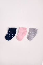 Girls Cotton Socks Pack of 3 – Polka Dot Design